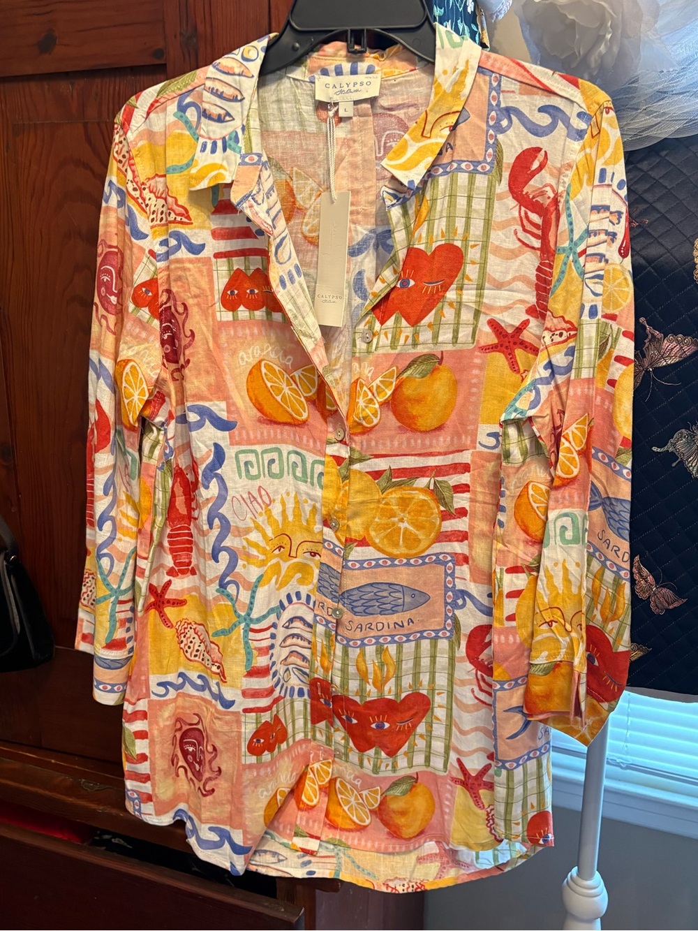 Calypso Linen Summer Pattern Button Down
